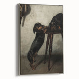 Dark Academia Wall Art - Vintage Gothic Dachshunds in a Shadowy Room