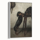 Dark Academia Wall Art - Vintage Gothic Dachshunds in a Shadowy Room