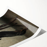 Dark Academia Wall Art - Vintage Gothic Dachshunds in a Shadowy Room