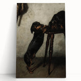 Dark Academia Wall Art - Vintage Gothic Dachshunds in a Shadowy Room