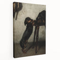 Dark Academia Wall Art - Vintage Gothic Dachshunds in a Shadowy Room