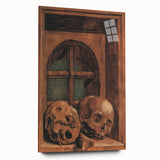 Dark Academia Wall Art - Vintage Gothic Skulls by the Window