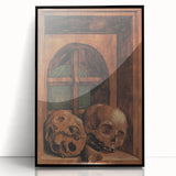 Dark Academia Wall Art - Vintage Gothic Skulls by the Window
