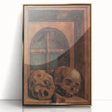 Dark Academia Wall Art - Vintage Gothic Skulls by the Window
