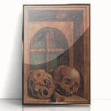 Dark Academia Wall Art - Vintage Gothic Skulls by the Window