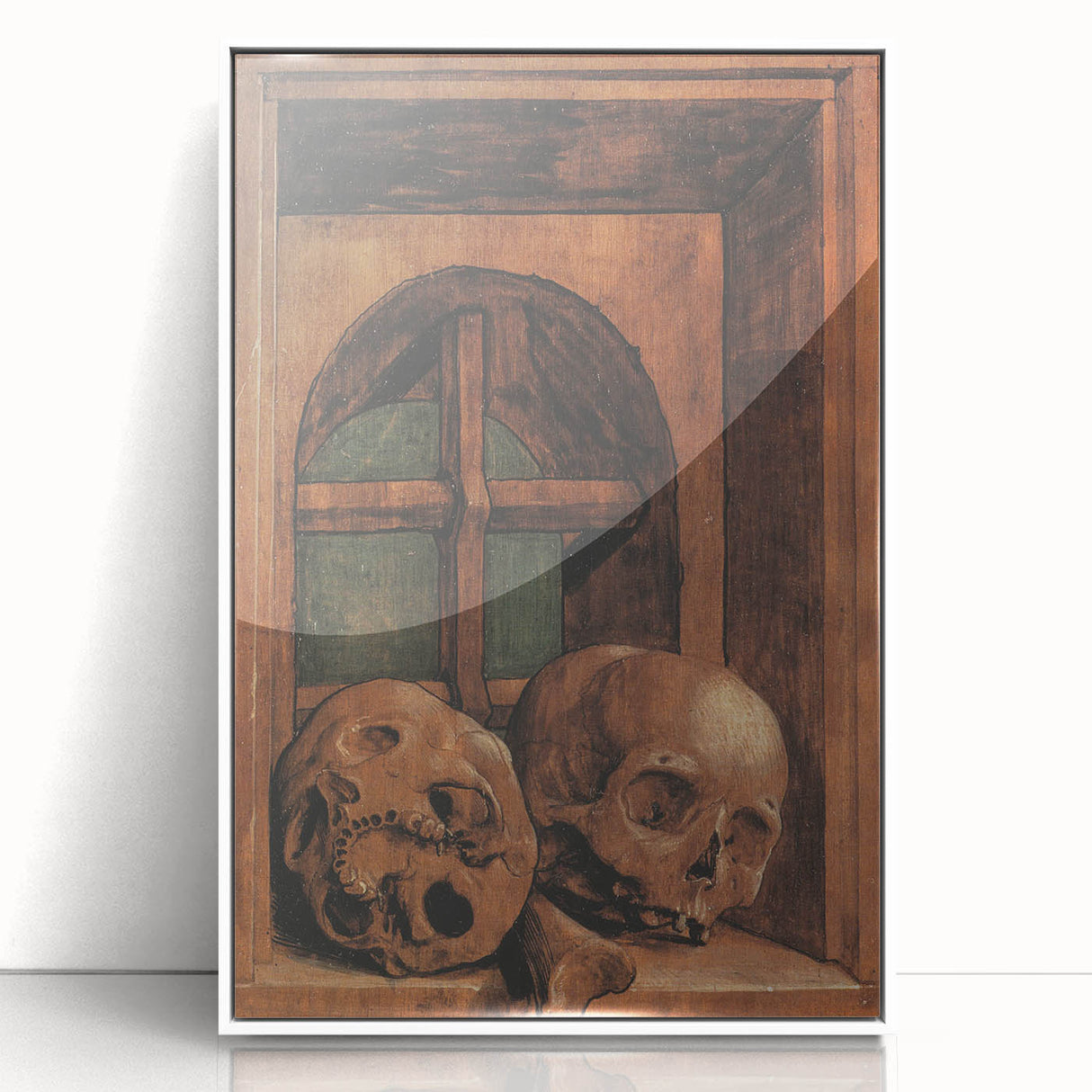 Dark Academia Wall Art - Vintage Gothic Skulls by the Window