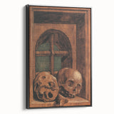 Dark Academia Wall Art - Vintage Gothic Skulls by the Window