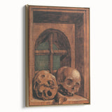 Dark Academia Wall Art - Vintage Gothic Skulls by the Window