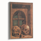 Dark Academia Wall Art - Vintage Gothic Skulls by the Window