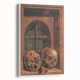 Dark Academia Wall Art - Vintage Gothic Skulls by the Window