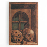 Dark Academia Wall Art - Vintage Gothic Skulls by the Window