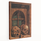 Dark Academia Wall Art - Vintage Gothic Skulls by the Window