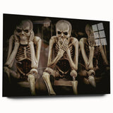 Dark Academia Wall Art - Three Skeletons Gothic Print - Moody Decor