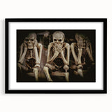 Dark Academia Wall Art - Three Skeletons Gothic Print - Moody Decor