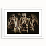 Dark Academia Wall Art - Three Skeletons Gothic Print - Moody Decor