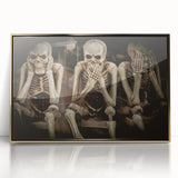 Dark Academia Wall Art - Three Skeletons Gothic Print - Moody Decor