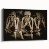 Dark Academia Wall Art - Three Skeletons Gothic Print - Moody Decor