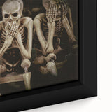 Dark Academia Wall Art - Three Skeletons Gothic Print - Moody Decor
