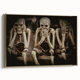 Dark Academia Wall Art - Three Skeletons Gothic Print - Moody Decor