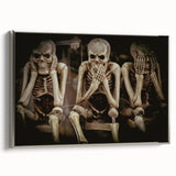 Dark Academia Wall Art - Three Skeletons Gothic Print - Moody Decor