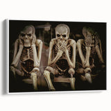 Dark Academia Wall Art - Three Skeletons Gothic Print - Moody Decor