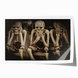 Dark Academia Wall Art - Three Skeletons Gothic Print - Moody Decor