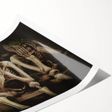 Dark Academia Wall Art - Three Skeletons Gothic Print - Moody Decor