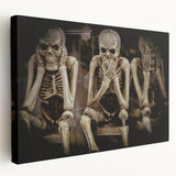 Dark Academia Wall Art - Three Skeletons Gothic Print - Moody Decor