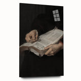 Dark Academia Wall Art - Vintage Gothic Hands Holding an Open Book