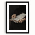 Dark Academia Wall Art - Vintage Gothic Hands Holding an Open Book