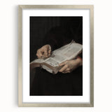 Dark Academia Wall Art - Vintage Gothic Hands Holding an Open Book