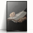 Dark Academia Wall Art - Vintage Gothic Hands Holding an Open Book