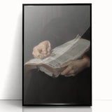 Dark Academia Wall Art - Vintage Gothic Hands Holding an Open Book