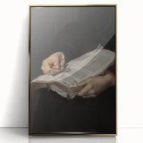 Dark Academia Wall Art - Vintage Gothic Hands Holding an Open Book