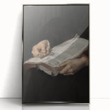 Dark Academia Wall Art - Vintage Gothic Hands Holding an Open Book