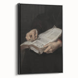 Dark Academia Wall Art - Vintage Gothic Hands Holding an Open Book