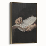 Dark Academia Wall Art - Vintage Gothic Hands Holding an Open Book