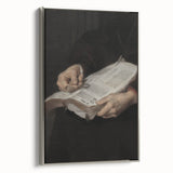 Dark Academia Wall Art - Vintage Gothic Hands Holding an Open Book