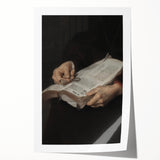 Dark Academia Wall Art - Vintage Gothic Hands Holding an Open Book