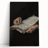Dark Academia Wall Art - Vintage Gothic Hands Holding an Open Book