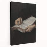 Dark Academia Wall Art - Vintage Gothic Hands Holding an Open Book