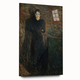 Shadowy Dark Academia Wall Art - Vintage Woman in Moody Abstract Scene