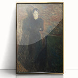 Shadowy Dark Academia Wall Art - Vintage Woman in Moody Abstract Scene