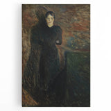 Shadowy Dark Academia Wall Art - Vintage Woman in Moody Abstract Scene