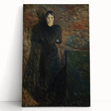 Shadowy Dark Academia Wall Art - Vintage Woman in Moody Abstract Scene