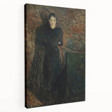 Shadowy Dark Academia Wall Art - Vintage Woman in Moody Abstract Scene