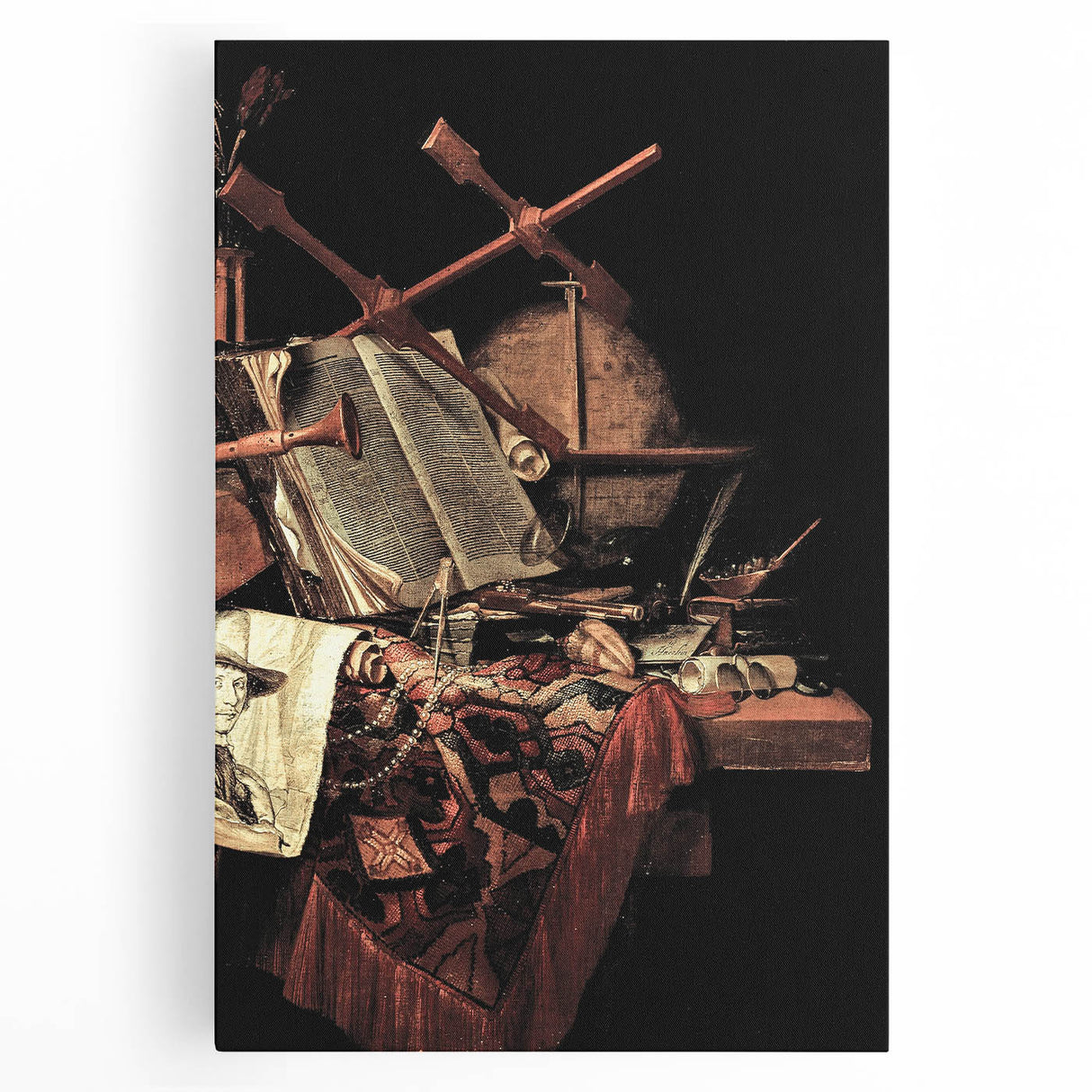 Dark Academia Wall Art - Vintage Gothic Still Life with Instruments