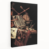 Dark Academia Wall Art - Vintage Gothic Still Life with Instruments