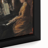 Dark Academia Wall Art - Vintage Gothic Woman Playing Piano by Candlelight