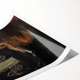 Dark Academia Wall Art - Vintage Gothic Woman Playing Piano by Candlelight